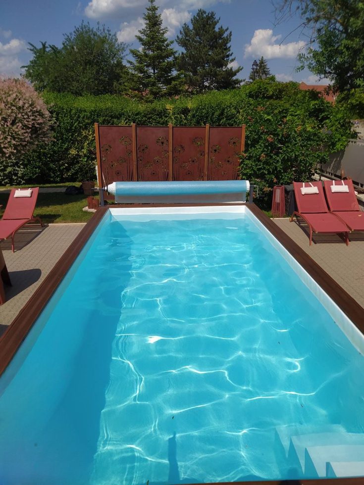Piscine container réalisée par notre atelier : aquabox 5,00 m
