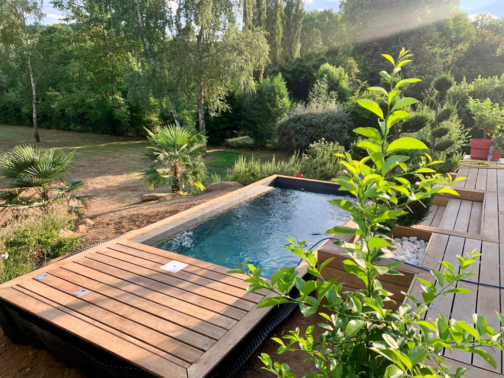 Piscine container réalisée par notre atelier : moins de 10 m²